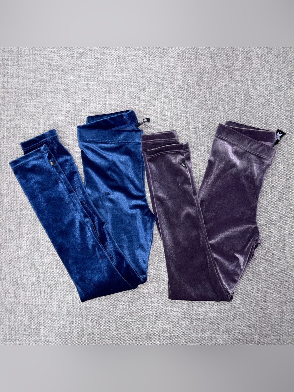 Pixie Lane size 6 Blue Velvet Leggings and Lavender Velvet Leggings EUC